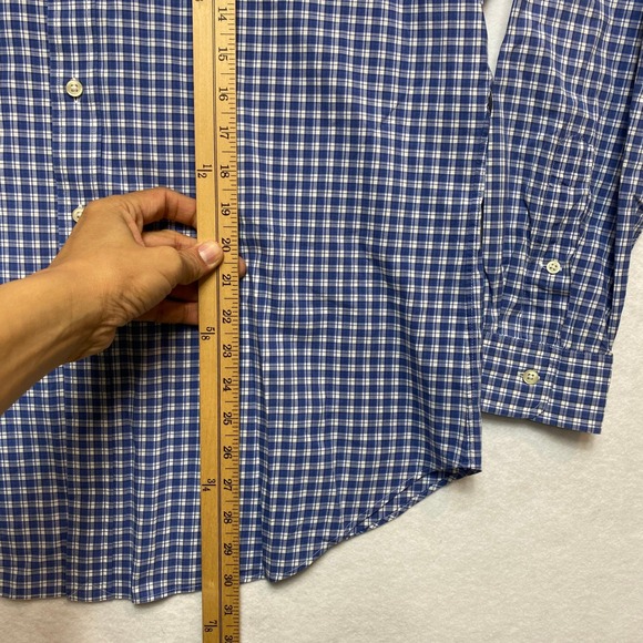Ralph Lauren Shirt Mens Large Blue White Long Sleeve Classic Fit Button Down - Picture 3 of 8